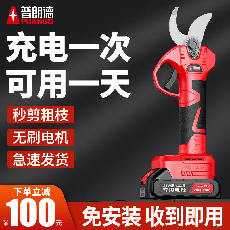 普朗德无刷电动剪刀剪树枝充电式电剪树枝剪刀园林果树修枝剪电动修枝剪 无刷锂电修枝剪2.0单电属于什么档次？