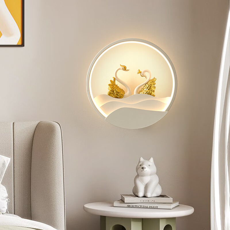 灯昂 卧室床头灯壁灯儿童房灯简约2022新款现代风格背景墙装饰led灯具