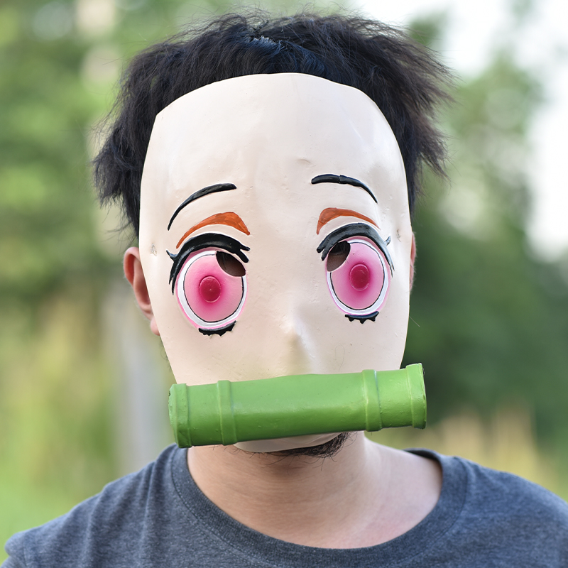 伊之助头套鬼灭之刃嘴平伊之助头套马头面具万圣节动漫角色cos聚会