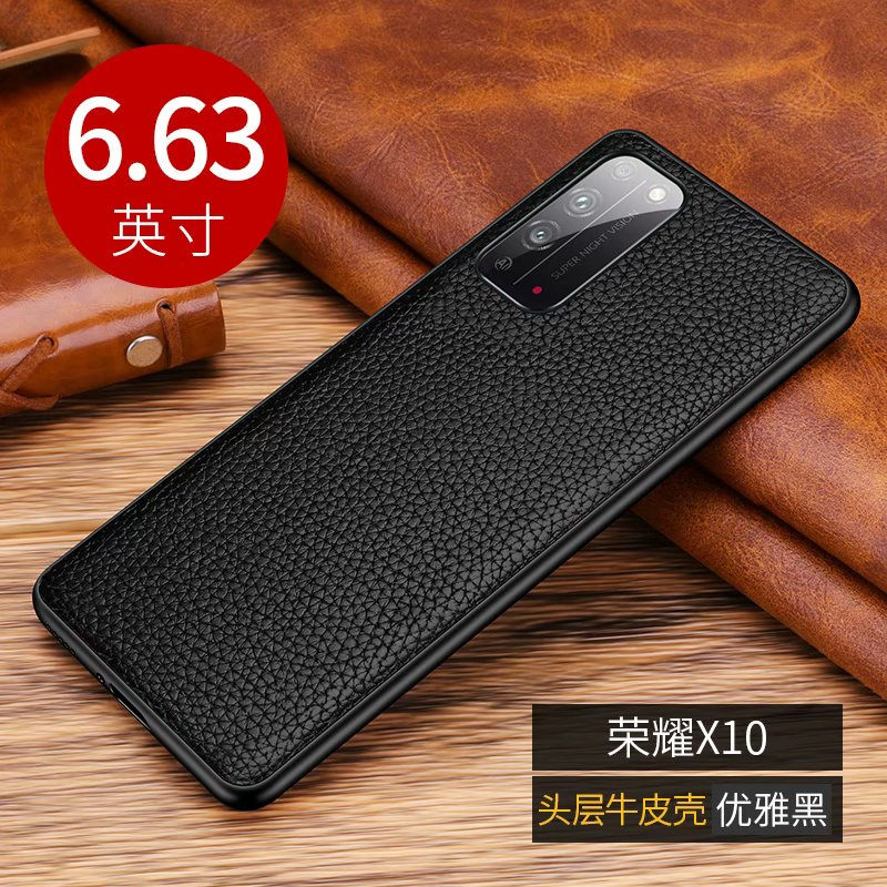 精纲盾 华为荣耀x10手机壳荣耀x10max保护套真皮荣耀10全包防摔honor