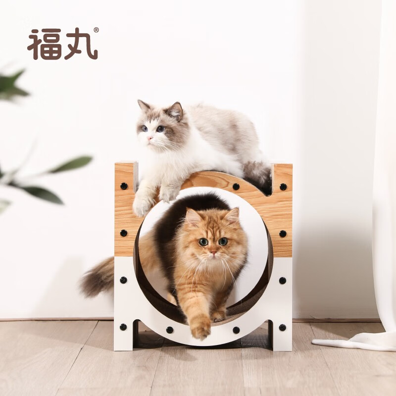 福丸 猫抓板磨爪器 猫咪玩具 三用拼色吊床立式猫抓板