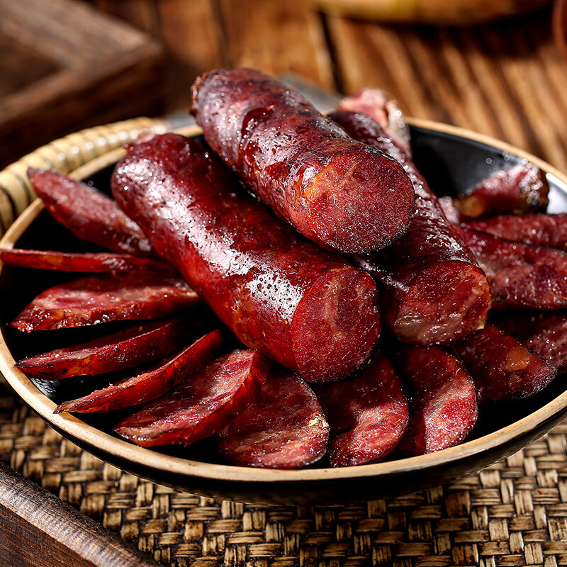 清爵贵州特产烟熏香肠五花后腿烟熏老腊肠 0.5kg 烟熏原味香肠