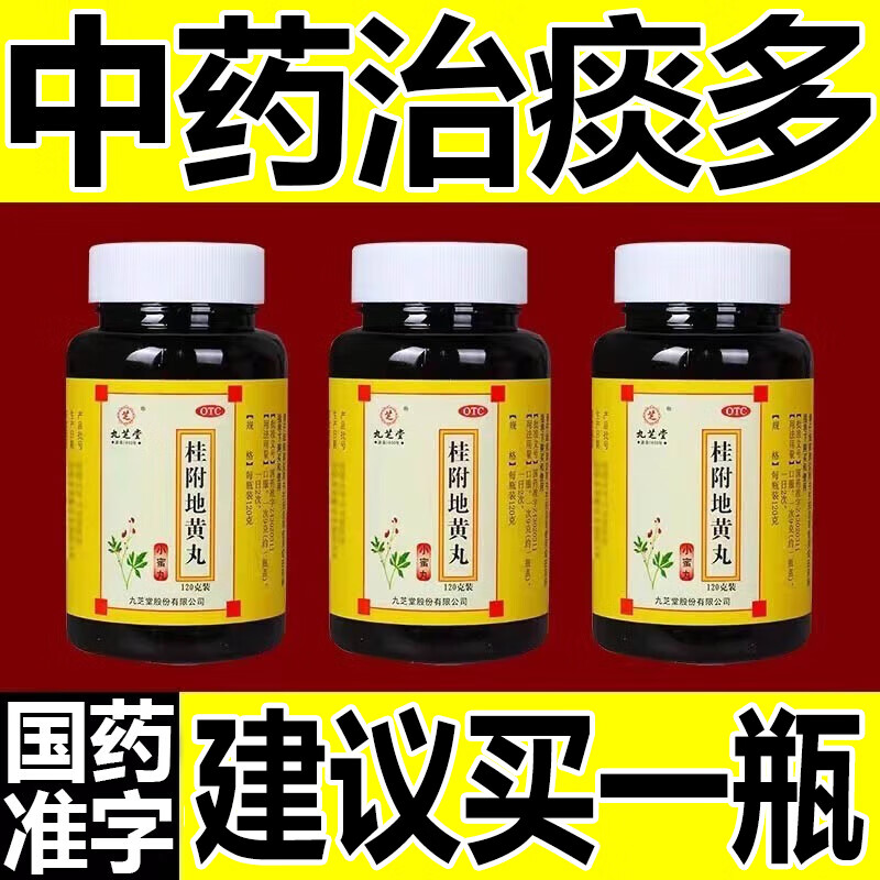 止咳化痰清肺去痰化痰药化痰止咳治喉咙痰多痰多卡嗓子有痰咳不出咽不下白痰黄痰桂附地黄丸大药房九芝堂 【1瓶装】痰多整天吐不完