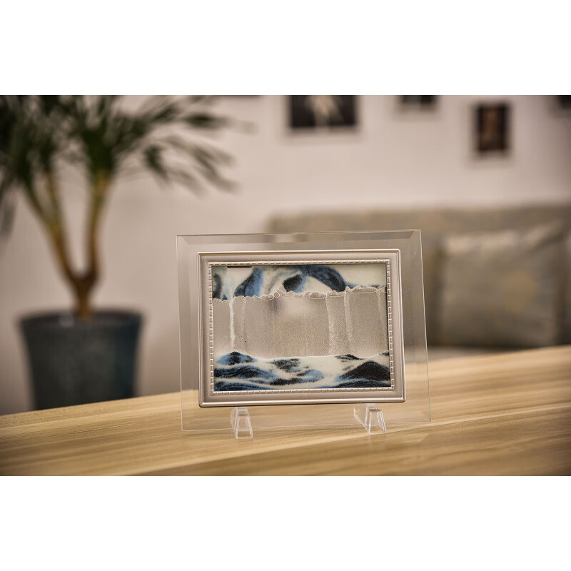 雏苞批发家居装饰3D沙漏创意画摆件节日生日礼物书房客厅创意 黑白蓝5英寸