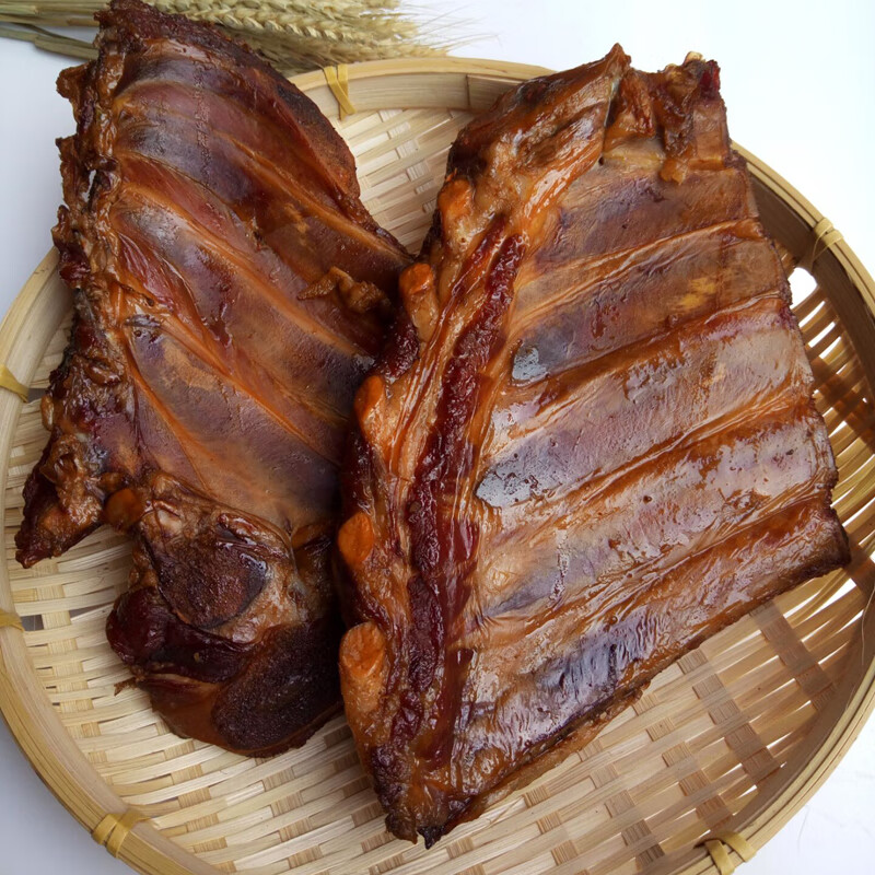 虎钢馋重庆腊排骨农家自制烟熏腊猪排中排四川腊排骨500g特色腊味腊