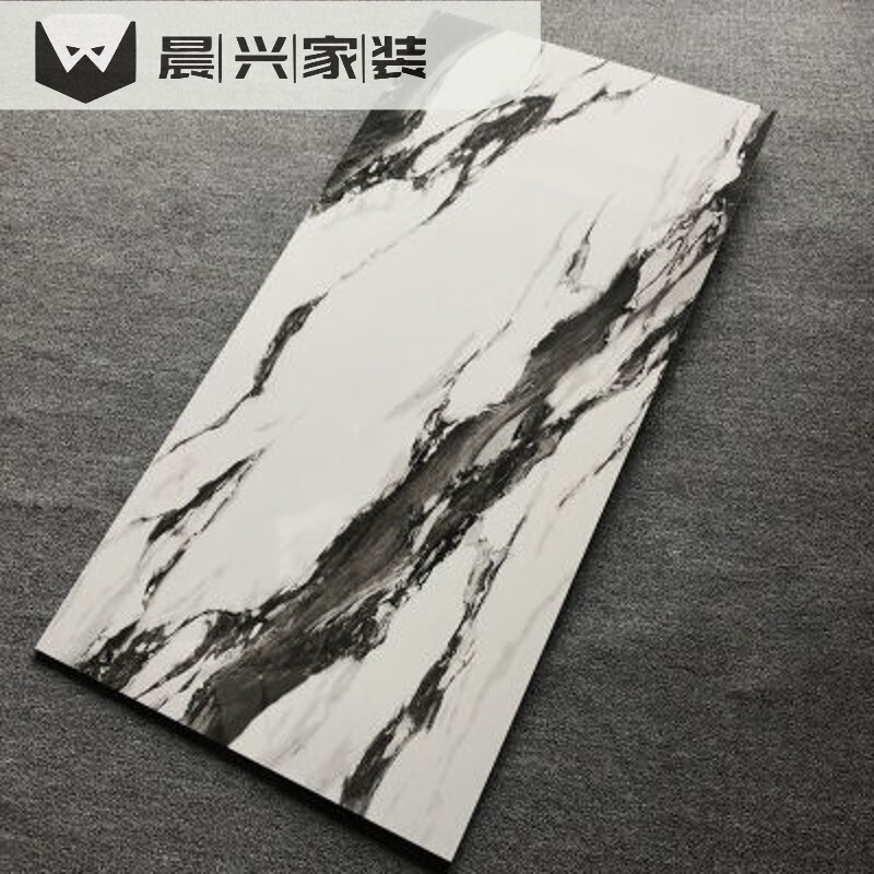 麦哟宝熊猫白通体大理石瓷砖6001200客厅防滑地板砖大板电视背景墙砖