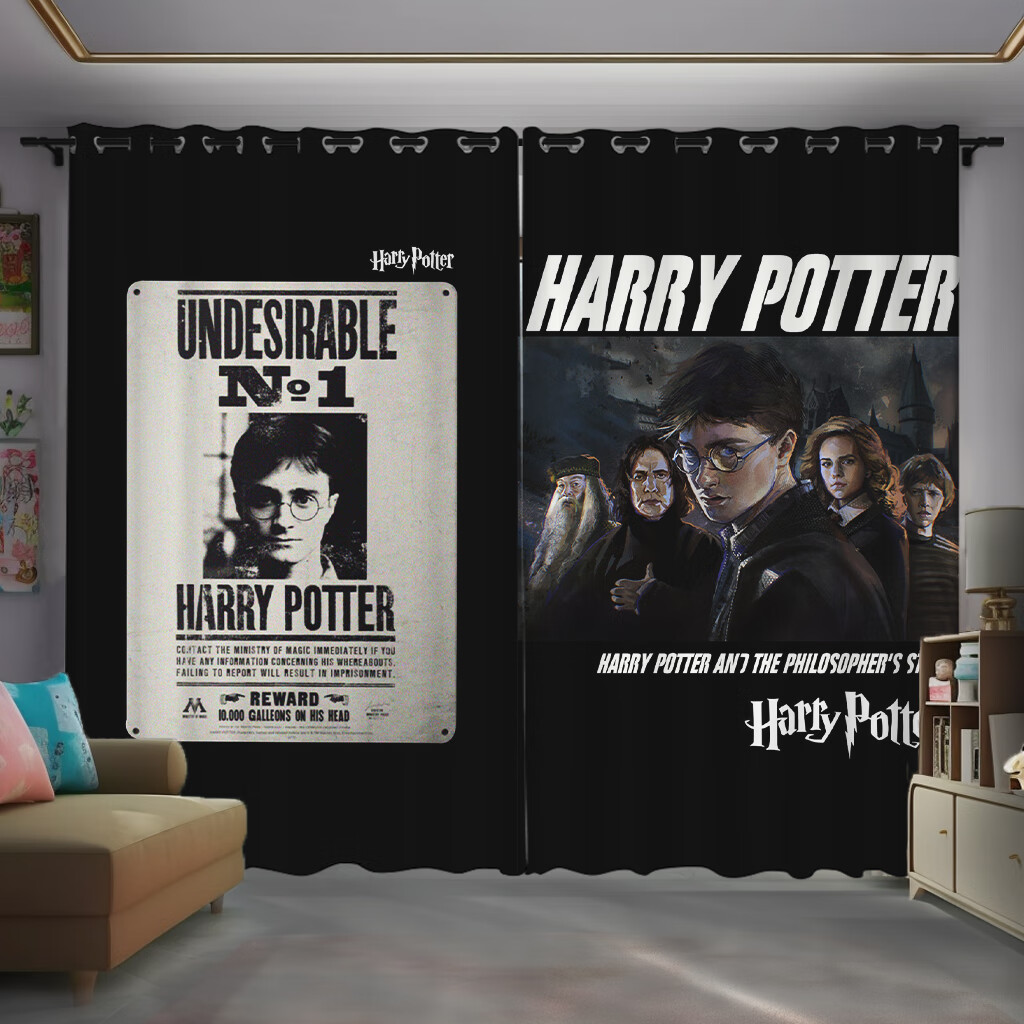 家小优哈利波特床帘哈利波特全遮光窗帘儿童房间飘窗学生宿舍卧室复古
