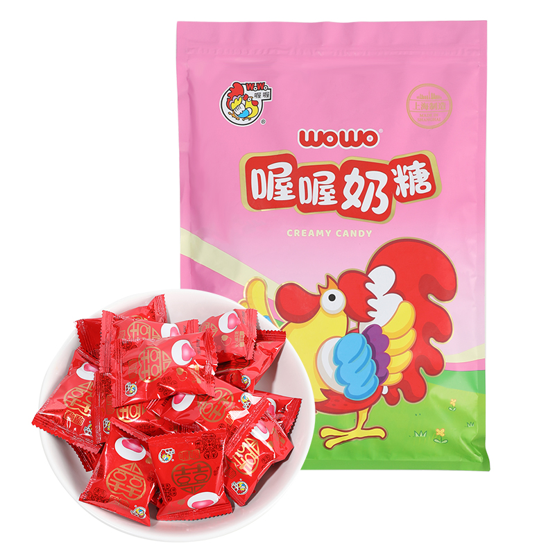 喔喔婚庆喜糖 夹心棉花糖300g 喜字包装