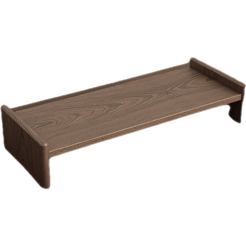 煕沐瞳  电视机垫高架 实木电脑显示器电视柜增高架桌面收纳置物架笔记本台式底座办公室 显示器增高架-胡桃色(51*20*10CMH)