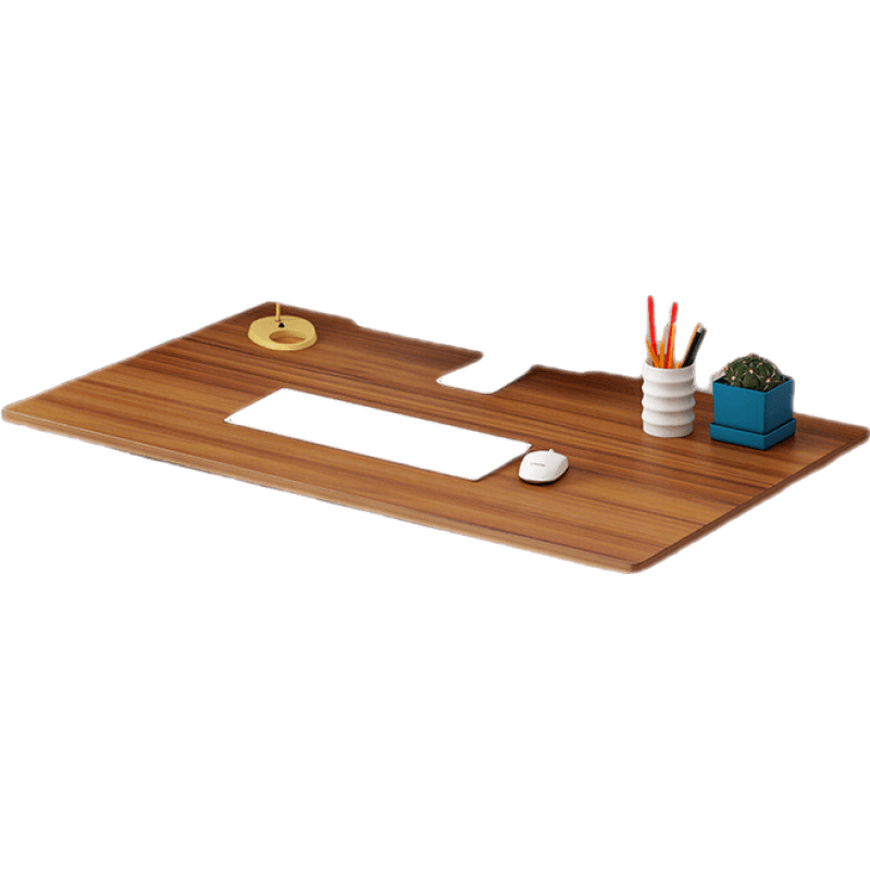 醉季 电脑桌台式桌家用学生简易书桌卧室单人小型学习办公小桌子 A款90cm浅胡桃色 宽敞台面