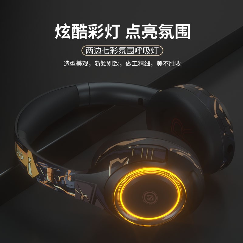 lvsonmng索尼通用真无线蓝牙耳机头戴式华强北顶配版听歌电竞游戏有线耳麦电脑男女生跑步运动长待机 粉红色