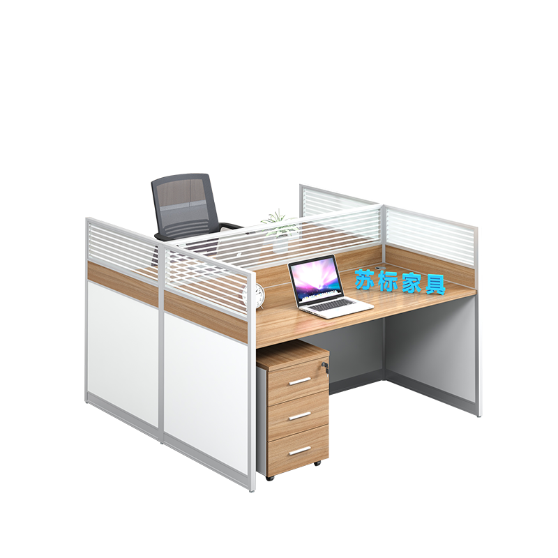 苏标职员办公桌屏风工位简约隔断电脑桌员工卡位工字型2人位
