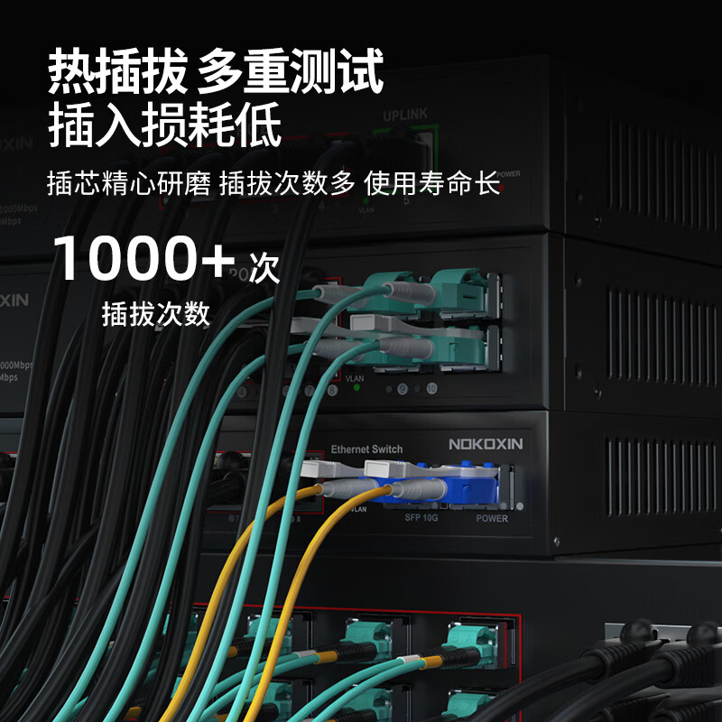 诺可信(Nokoxin)万兆多模光纤跳线LC-LC OM3双芯尾纤2.0阻燃低烟无卤LSZH跳纤 LC-LC 万兆多模双芯 2.0 OM3 100米