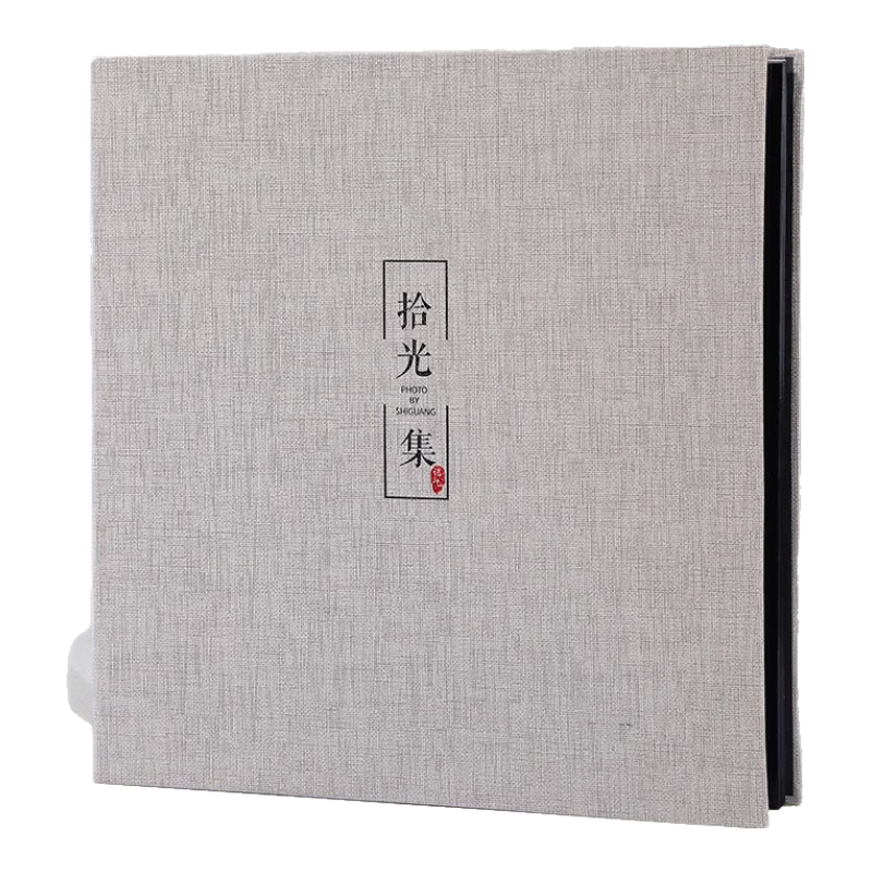 朗捷 相冊影集覆膜自粘貼式6寸diy紀念冊情侶相冊薄大容量家庭照片時光集（18寸黑卡）照片書