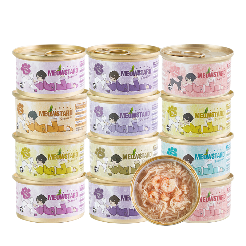 ���Meowstard��̩������è��ͷ �������� ��֭Ӫ�����ʲ�ˮ ���⼦��è��ʳ���� ��Ͽ�ζ80g*24�ޣ�������ϵ�У� 104Ԫ