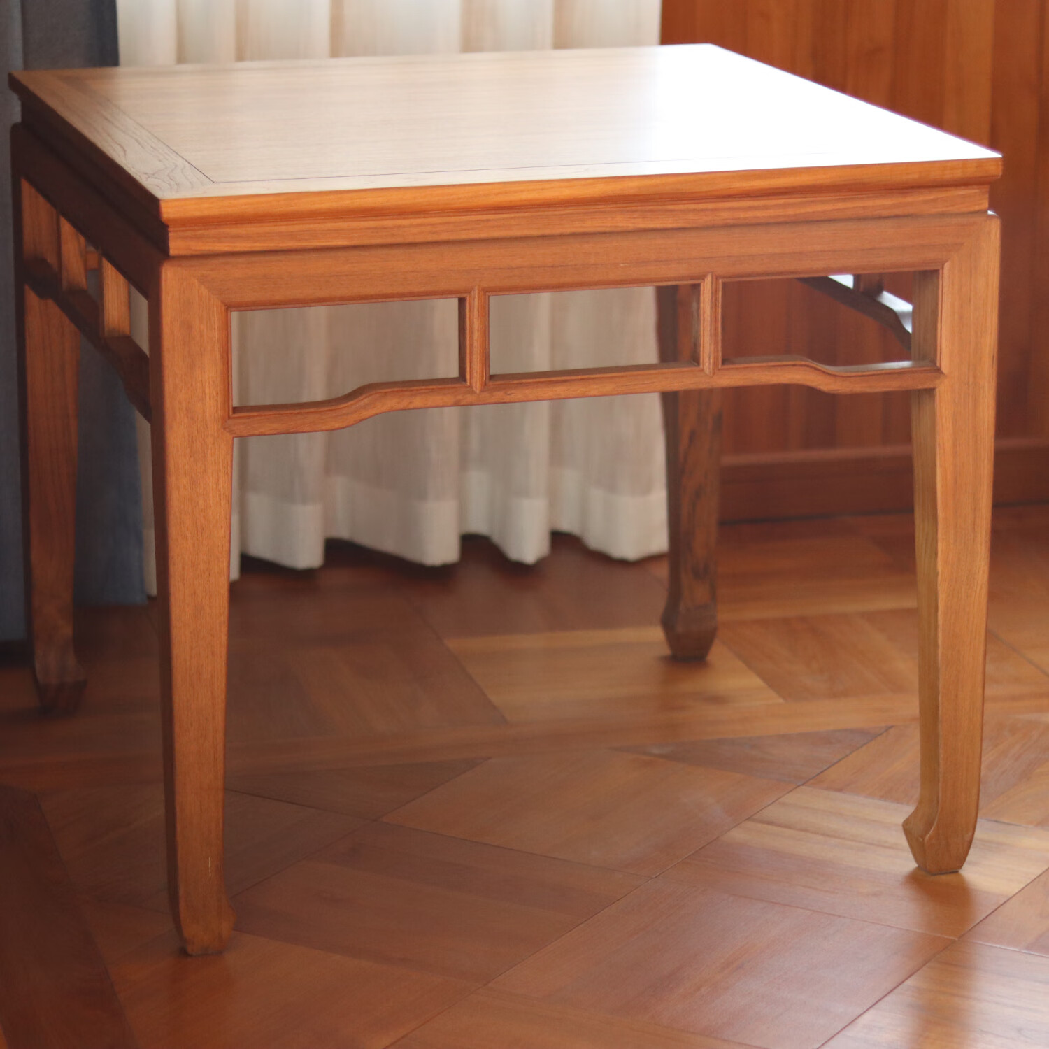 小钟名木 缅甸柚木实木八仙桌四方桌中式简约家用正方形茶桌供桌 88cm