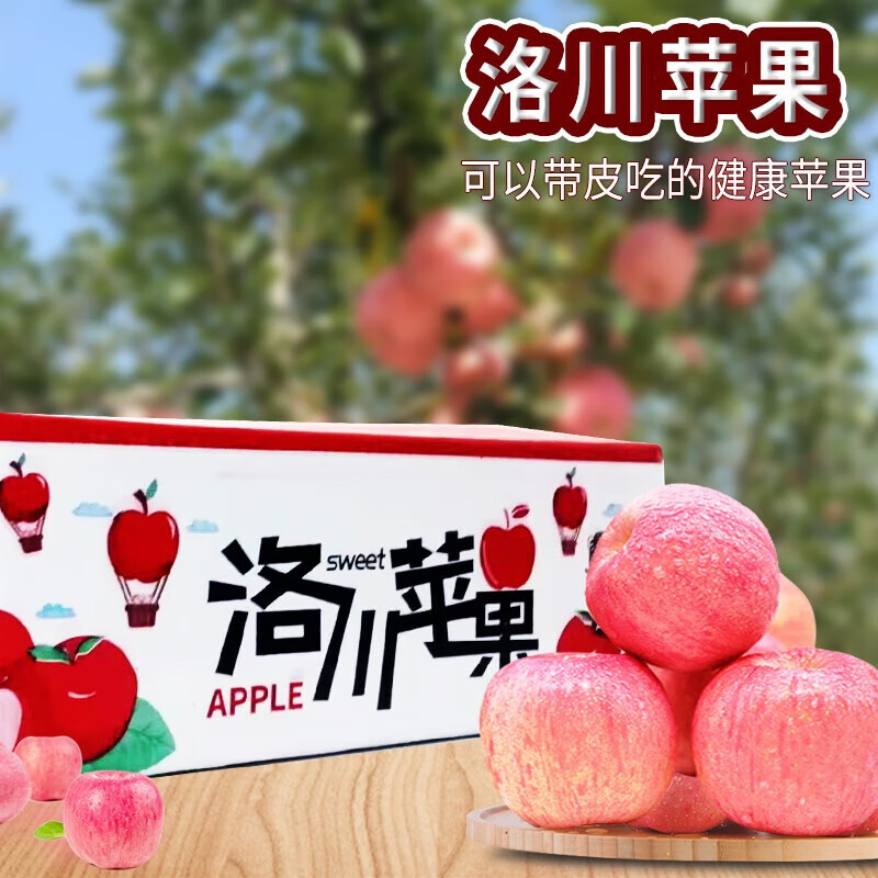 洛川苹果（luochuanapple）陕西延安红富士时令水果苹果新鲜糖心产地直发脆甜多汁可以带皮吃 70-75mm 净4.5斤丑果13±有空格