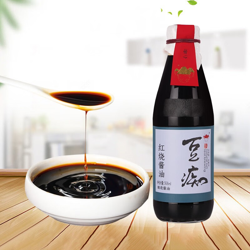纯粮酿造 传统古法手工制作 零添加自然晒露 提味增色 红烧酱油368ml