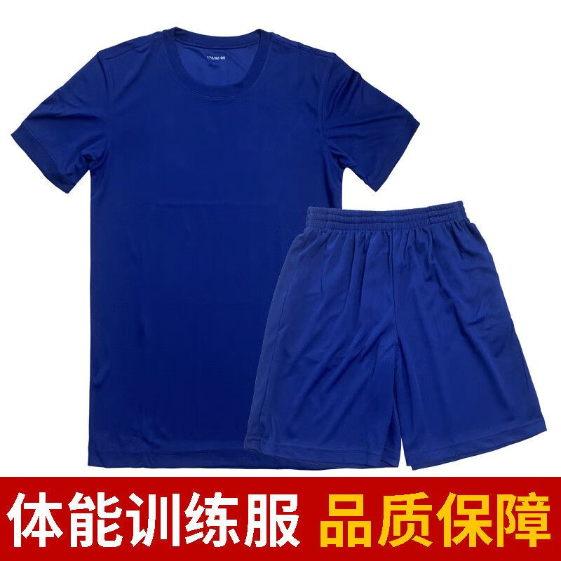 创京懿选消防体能服短袖男士t恤消防员夏季短裤救援火焰蓝消防 圆标