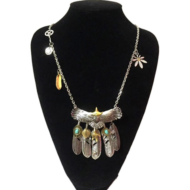 卡古兰 高桥吾郎项链羽毛goros百搭情侣复古吊坠嘻哈日韩风潮牌 金