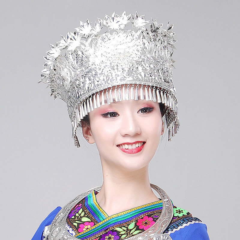 苗银帽子女项圈少数民族帽子瑶族彝族土家族手工帽子 苗银单拍需搭配
