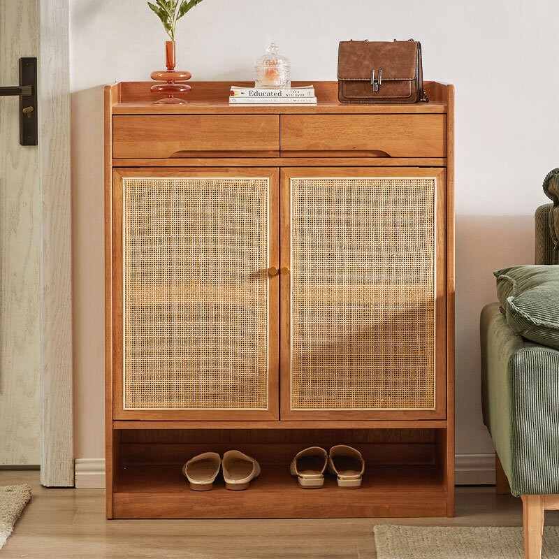 爱必居实木鞋柜门口鞋柜入户进门玄关柜隔断鞋架门外收纳柜阳台鞋柜