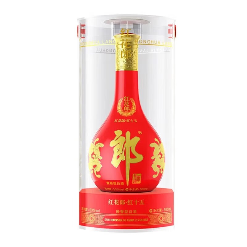 郎酒红花郎 高度白酒 酱香型 53度 500mL 1瓶 红15&