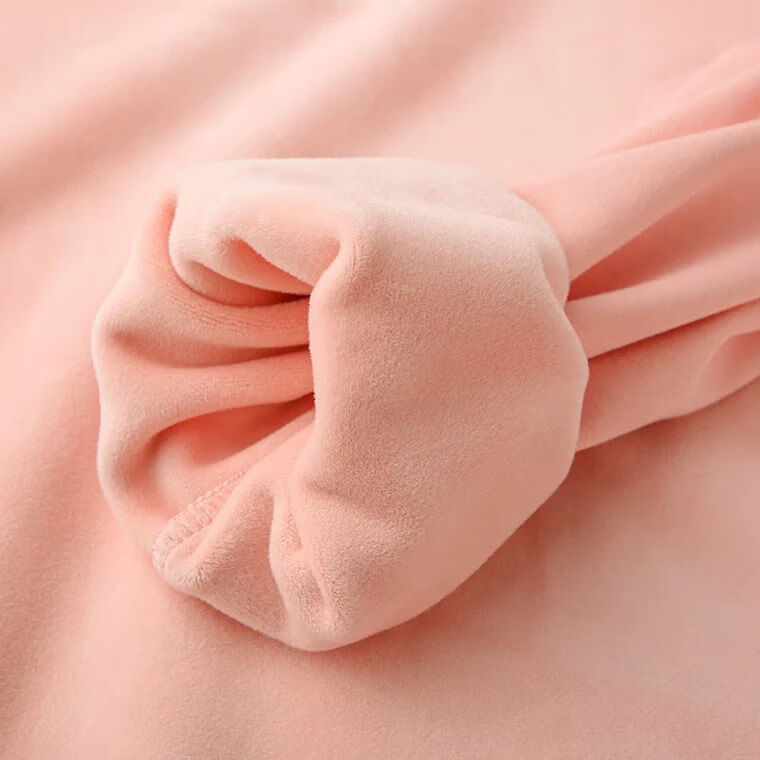 600g重磅樱花粉圆领卫衣男女浅粉粉色纯棉打底衫女宽松上衣 粉色 m