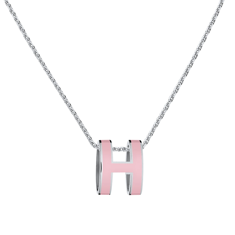 爱马仕(hermes)hermes爱马仕项链mini h款女士h项链珐琅椭圆吊坠项链