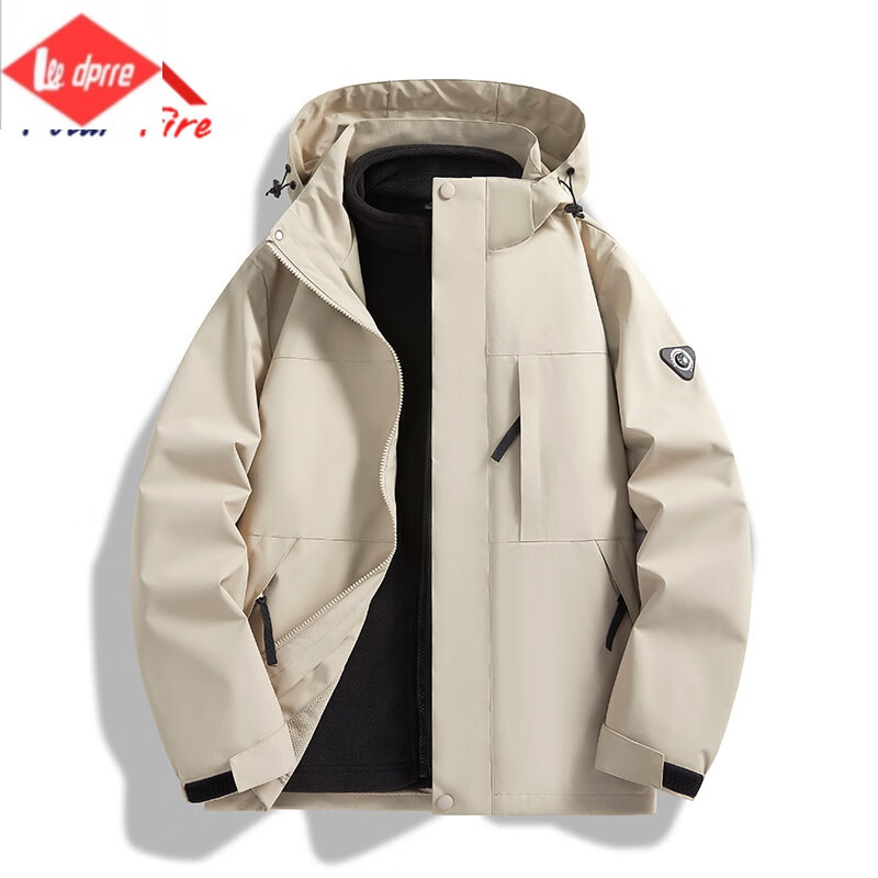 Lee dprre冲锋衣夹克外套男女款秋冬季2024新款三合一可拆卸户外登山服 幻影黑 S