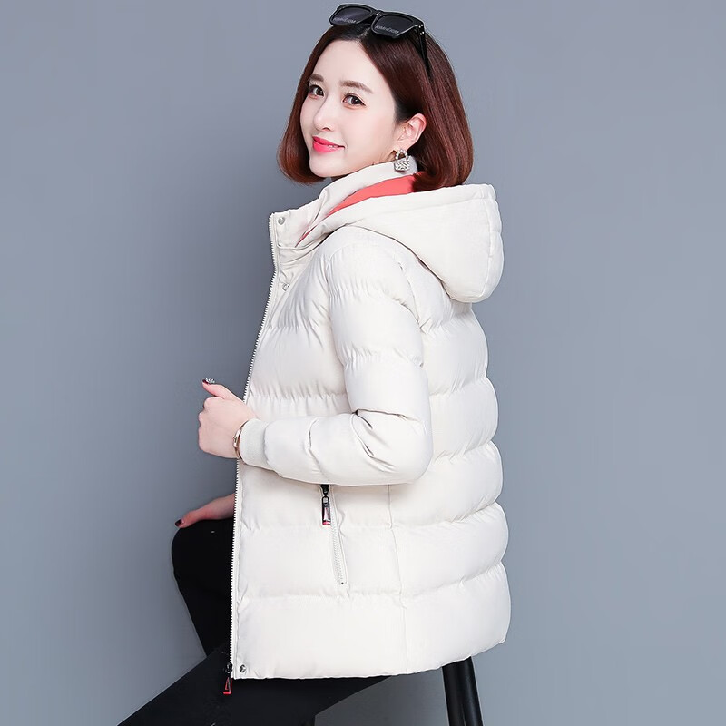 婉玫品牌棉衣棉服女秋冬季新款中长款韩版宽松加绒加绒加厚可拆卸帽工