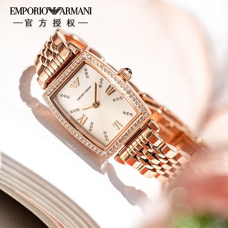 阿玛尼(emporio armani)阿(a)女表满天星小方表文淇同款时尚镶钻商务