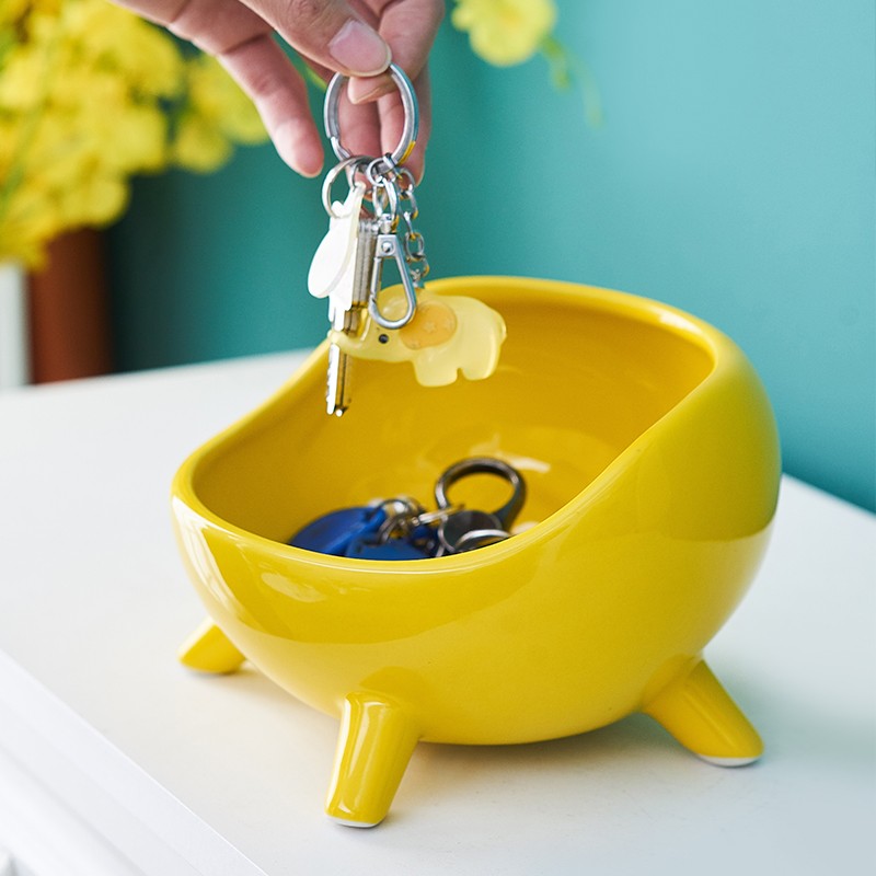 木丁丁 陶瓷钥匙收纳摆件 家居玄关客厅卧室办公室工艺品电视柜桌面