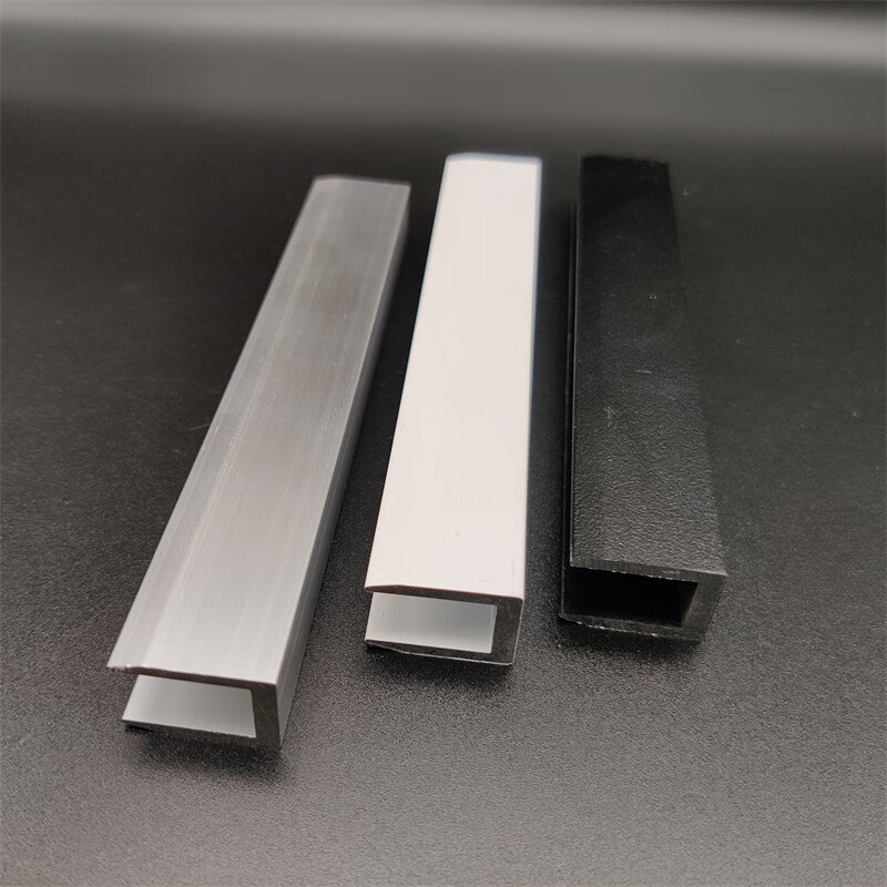 迈恻亦6/8/10/12mm钢化玻璃包边条铝合金u型槽无边框淋浴房隔断预埋f