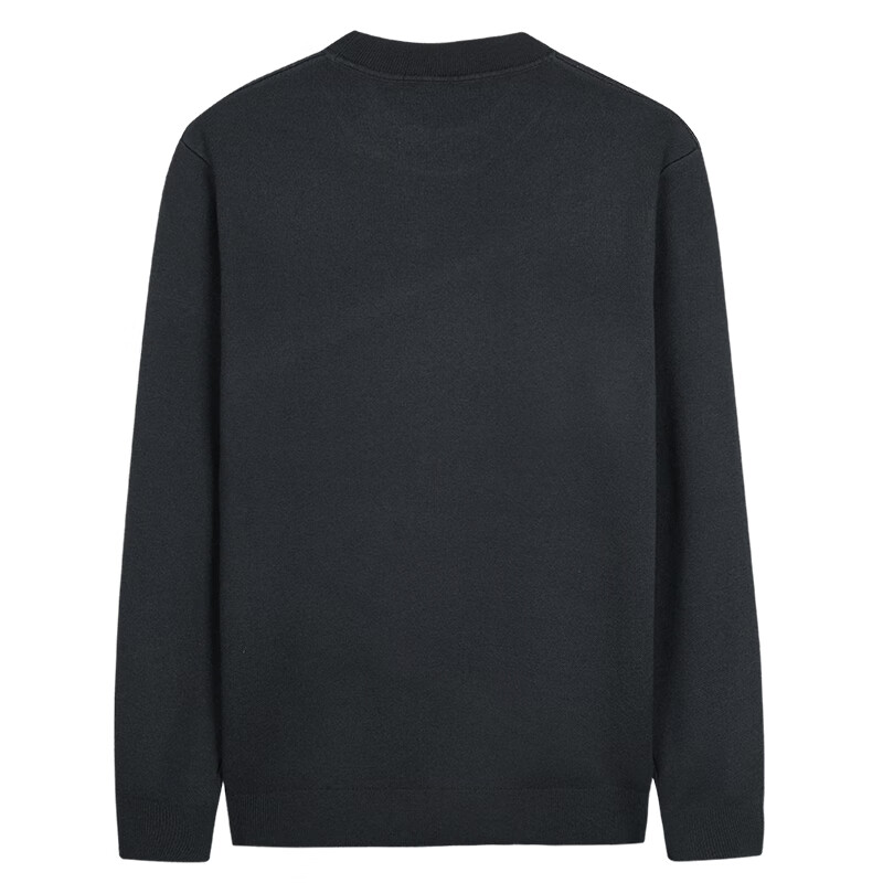 才子（TRIES）圆领毛衣男士春秋新款男装提花套头针织衫螺纹领毛衫毛衣打底衫 深灰色 L 48(170/88A)