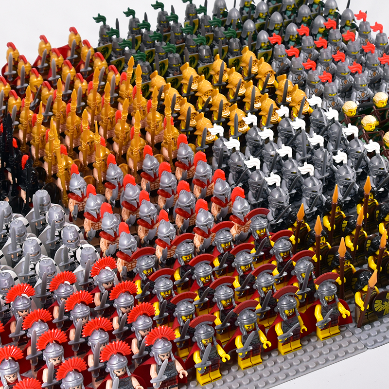 (lego)森宝三国古代罗马士兵中世纪城堡人仔骑士石军团拼装战争积木