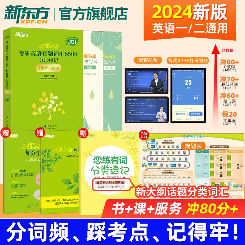 新东方恋练有词2024考研英语词汇恋恋有词不忘有句默写本熟词僻义 [2本套装]2024恋练有词+默写