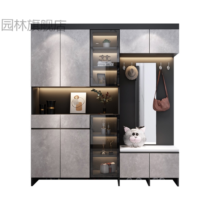 山头林村衣帽柜 鞋柜 落地式进门鞋柜一体靠墙家用门口玄关柜简约现代
