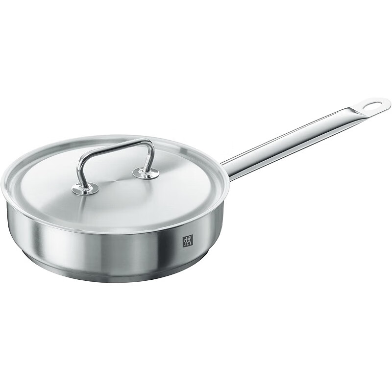 双立人(zwilling) 平底锅classic系列煎锅不锈钢带锅盖炖锅 平底煎锅