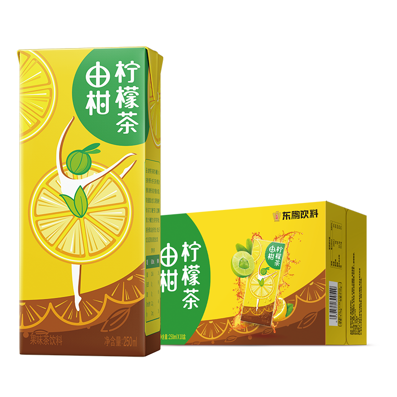 拍3件 由柑柠檬茶 250ML*18盒/箱 柠檬果汁茶饮料果味茶 东鹏特饮出品 73.92元（合24.64元/件)
