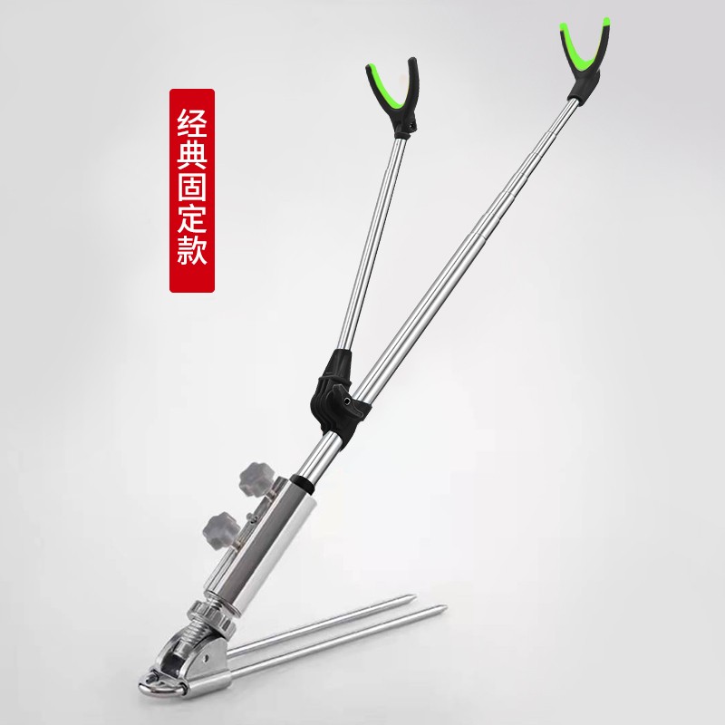 垂弦（ChuiXian） 萬(wàn)向調(diào)節(jié)釣魚(yú)支架炮臺(tái)架不銹鋼臺(tái)釣竿架手竿魚(yú)竿支架架桿漁具 加固款不銹鋼支架+經(jīng)典款雙螺絲地插 2.1米