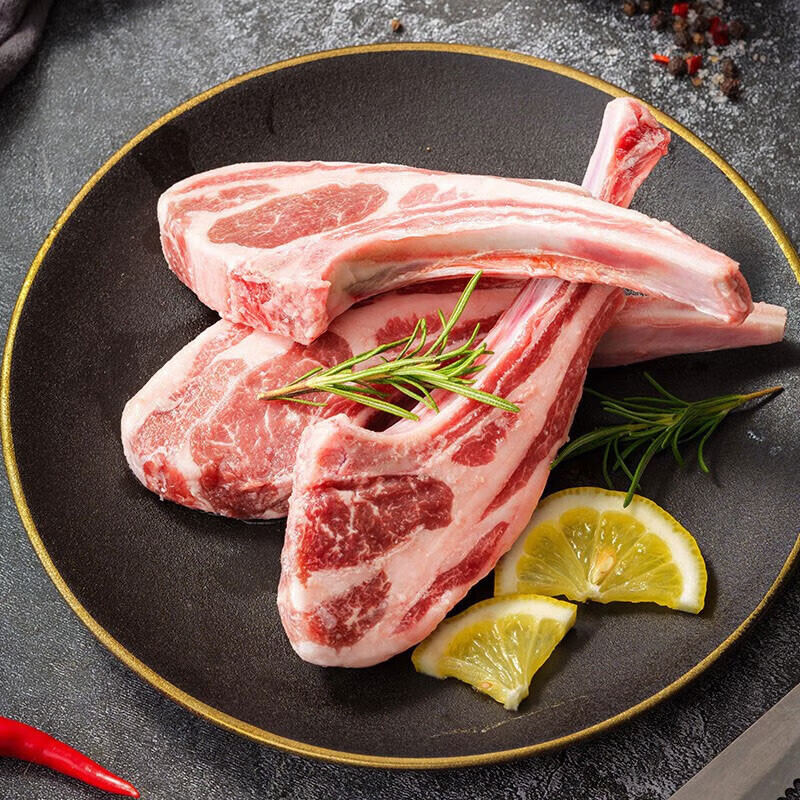 诺西贝品牌直发 羊肉羊腿羊排羊蝎子羊腱子火锅烧烤 小切羊排500g*3 约18支