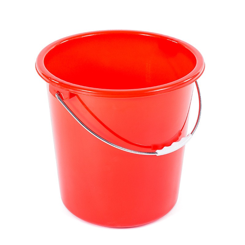 妮管家 手提红色塑料水桶家用手提桶塑料桶收纳清洁圆形水桶学生桶