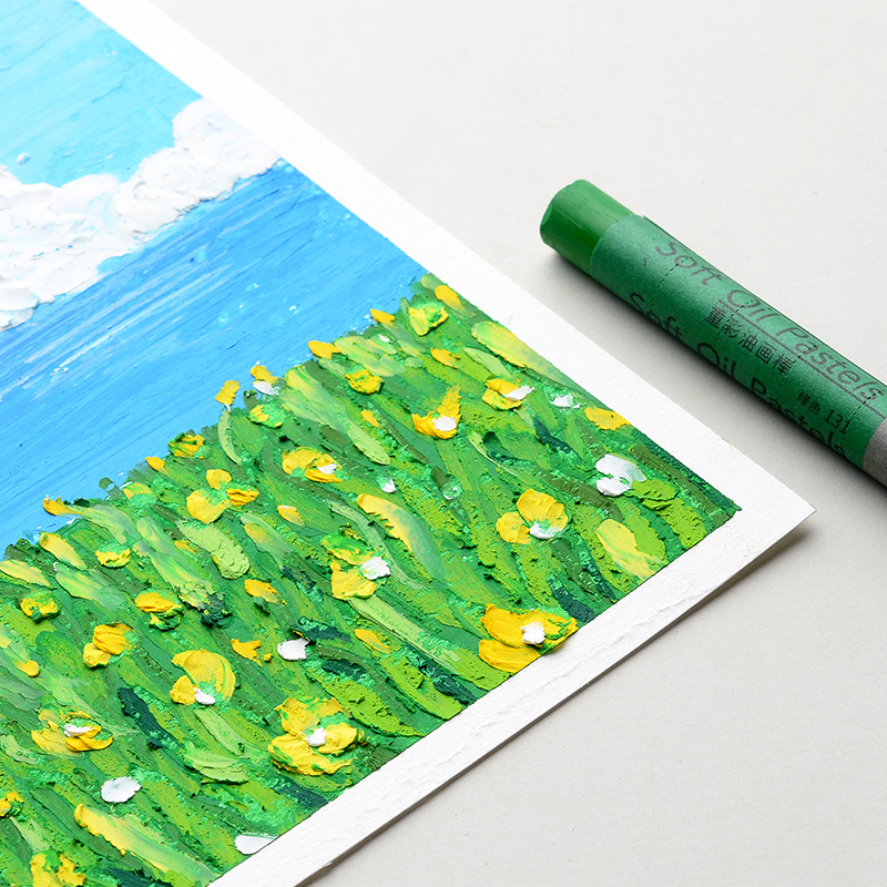 马可marco重彩油画棒24色套装专业绘画儿童不脏手美术蜡笔彩绘棒拉菲