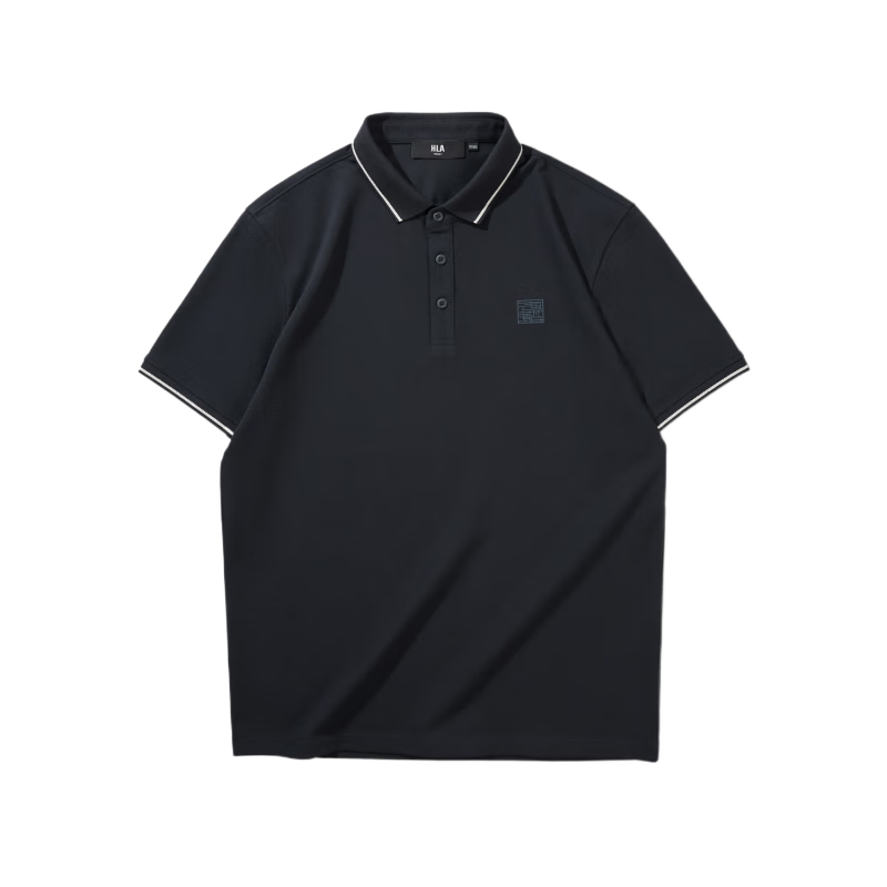 海澜之家（HLA）短袖POLO衫男款凉感短袖男夏季 新国潮-藏青7A HNTPW2W031A L 175/92A  推荐69-75kg