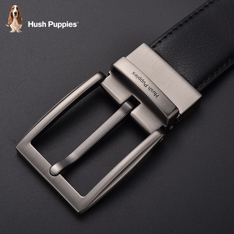 暇步士(Hush Puppies)红腰带本命年马年针扣式男士皮带可旋转扣头两用礼物裤带高端商务 旋转扣头一款两用 110cm