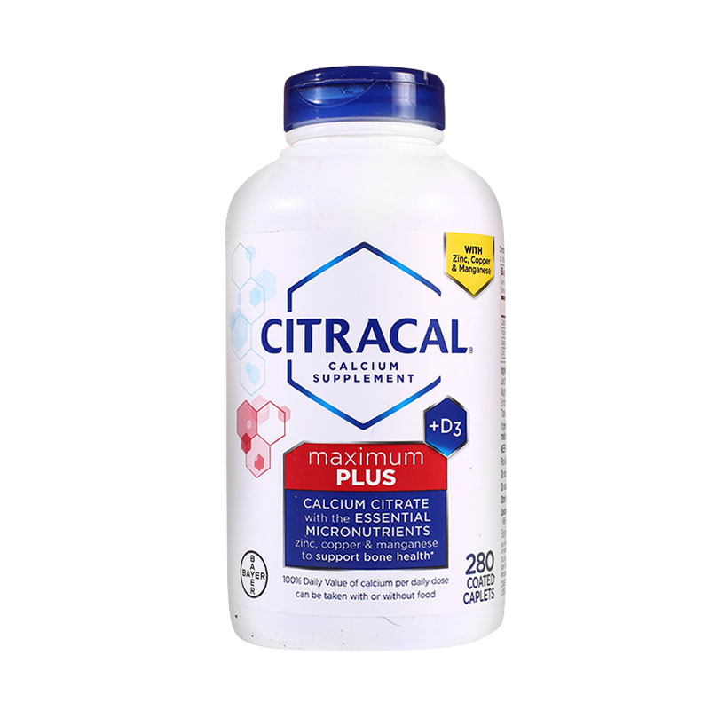 美国Bayer拜耳Citracal钙片维D柠檬酸钙片 280粒
