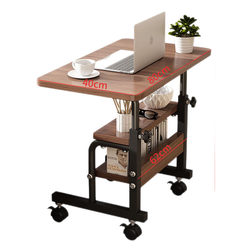 床边电脑桌懒人桌台式家用床上书桌小桌子简易折叠桌可移动升降桌沙发旁写字办公书桌 拉丝白【60*40cm】