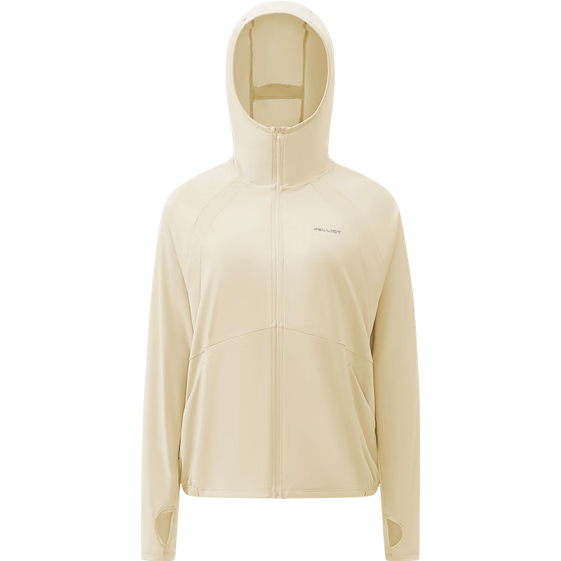 PELLIOT 伯希和 小光盾防晒衣服女冰丝防紫外线透气皮肤风衣外套12321218米白色XL