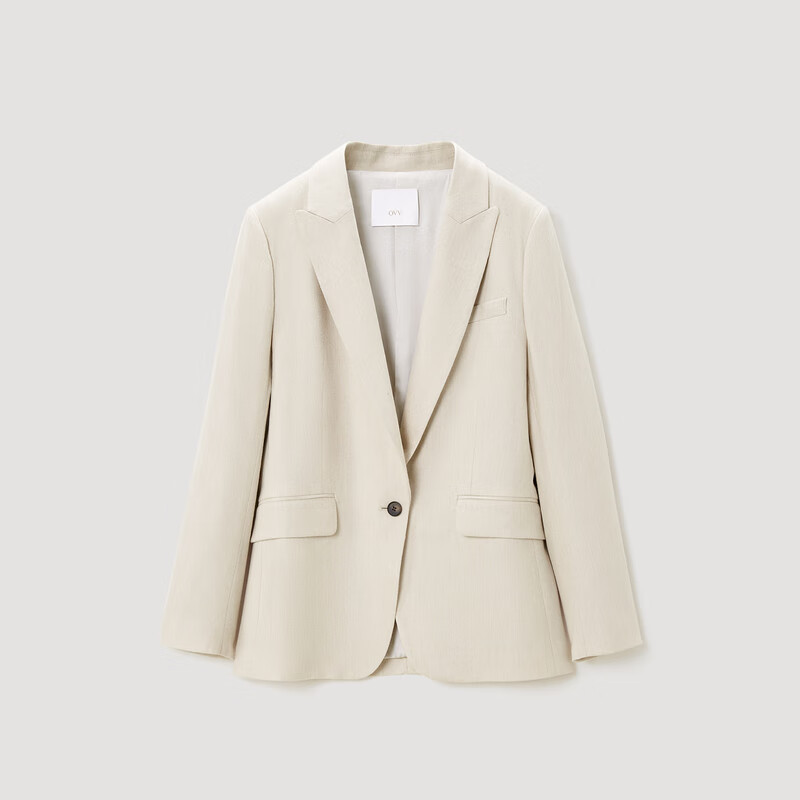 OVV【爱情而已同款】OVV秋冬热卖女装羊毛羊绒混纺套装西服外套 燕麦A9 XS